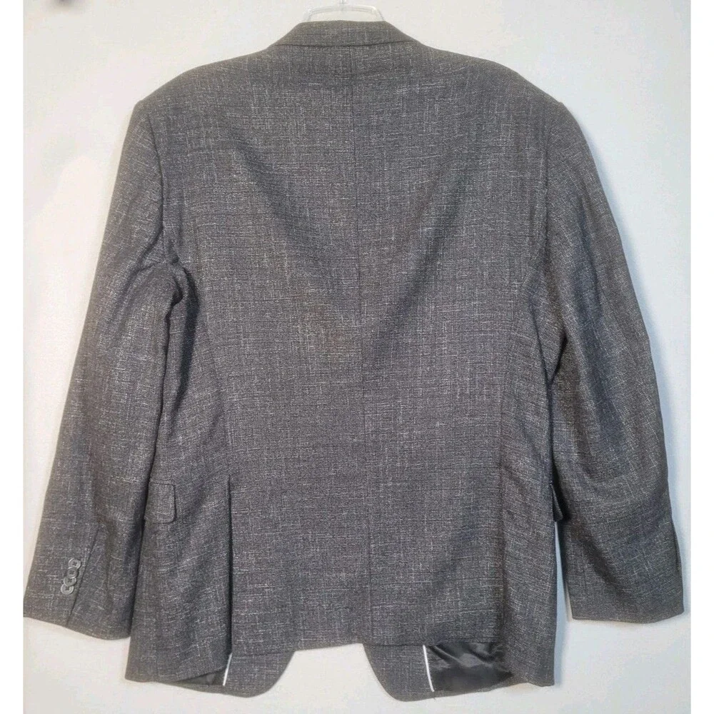 Kenneth Cole AWEARNESS Sportscoat 48L Black Speckled Stretch Wool Blend Blazer